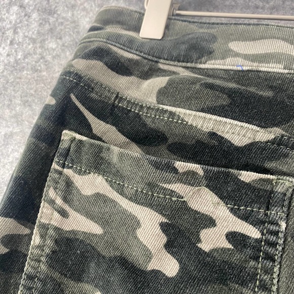 Anthropologie Pants 29 Green Camo Print Corduroy Pilcro Skinny High Rise - Picture 13 of 13